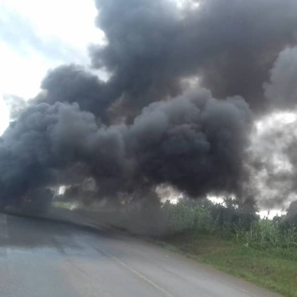 BREAKING NEWS: A Fuel Tanker Erupt Into Flames Along Kamdini-Gulu Highway.